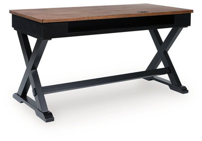 Wildenauer - Brown / Black - Home Office Desk - Hornell Furniture Outlet