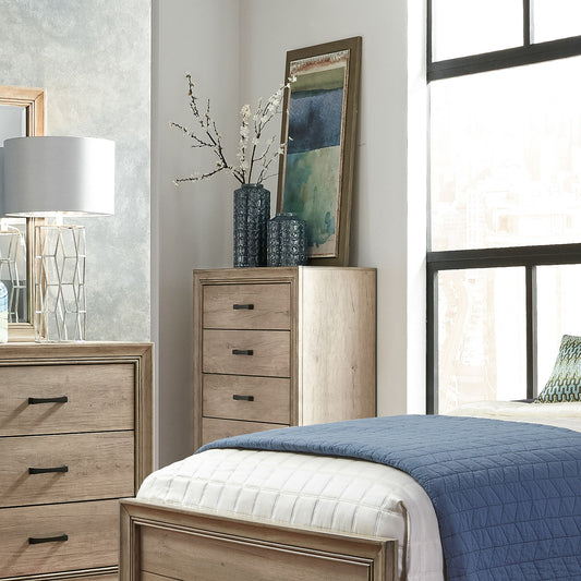 Sun Valley - 5 Drawer Chest - Light Brown - Hornell Furniture Outlet