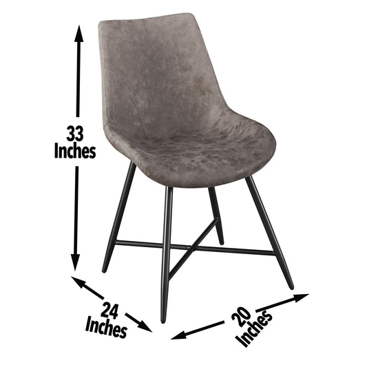Ramona - PU Side Chair (Set of 2) - Brown - Hornell Furniture Outlet