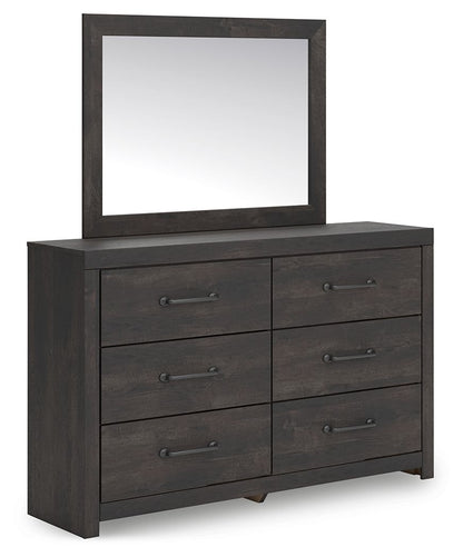 Hollivern - Dark Gray - Dresser And Mirror - Hornell Furniture Outlet