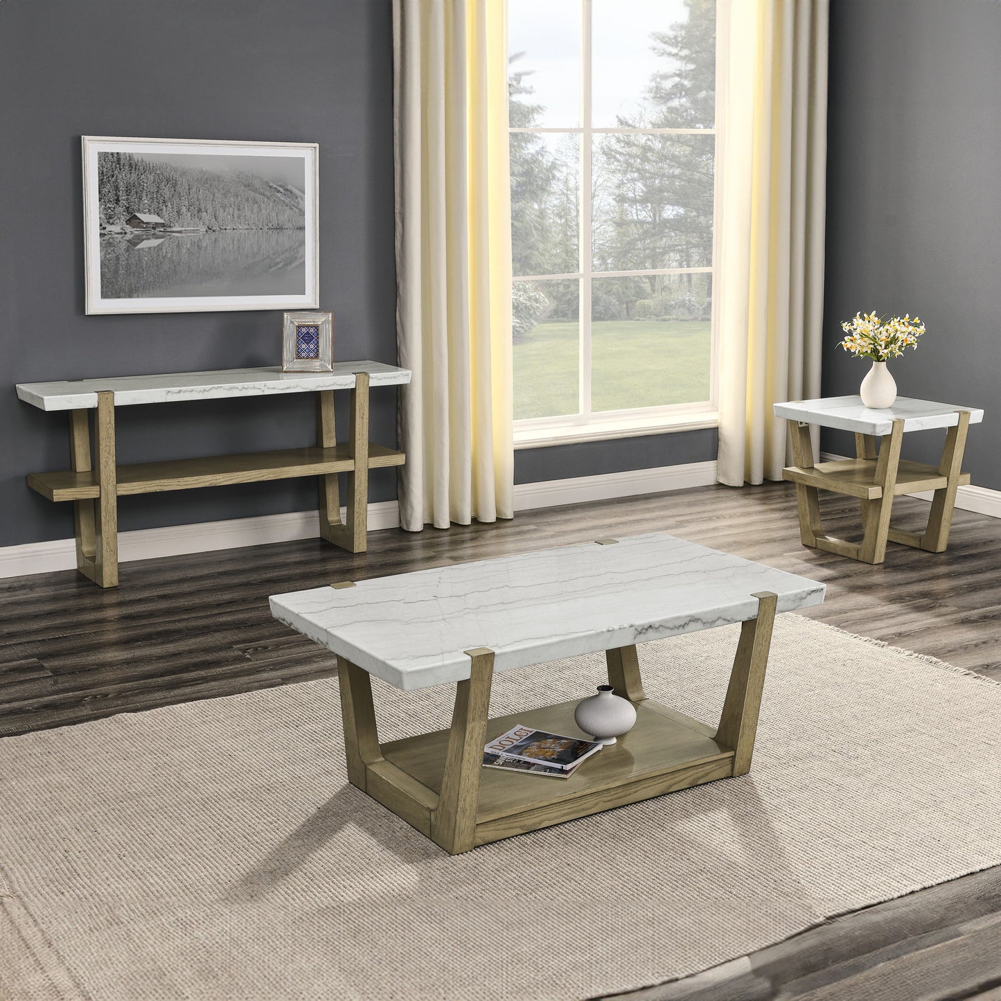 Perth - Carolina 3 Piece Table Set - Hornell Furniture Outlet