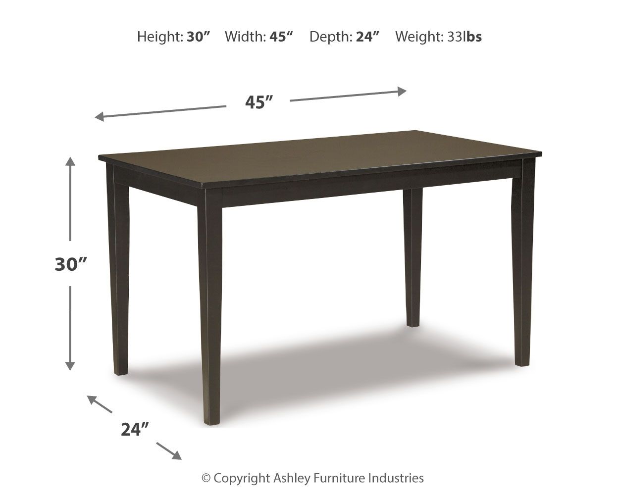 Kimonte - Rectangular Dining Room Table - Dark Brown - Hornell Furniture Outlet