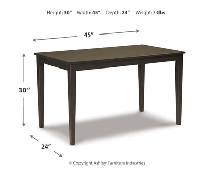 Kimonte - Rectangular Dining Room Table - Dark Brown - Hornell Furniture Outlet