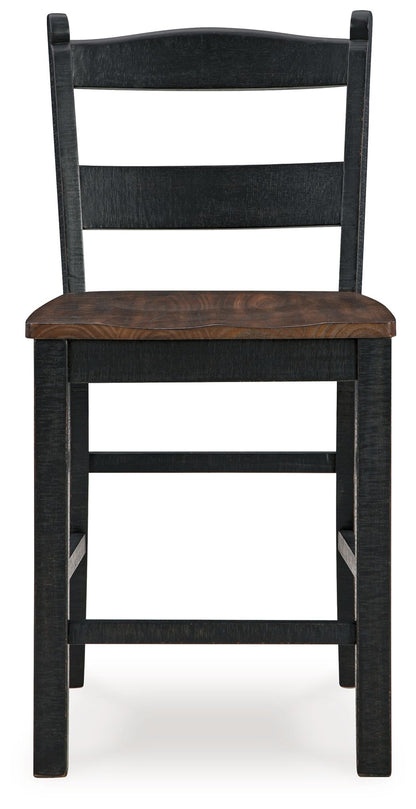 Valebeck - Black / Brown - Barstool (Set of 2) - Hornell Furniture Outlet