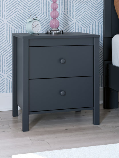 Simmenfort - Navy Blue - Two Drawer Night Stand - Hornell Furniture Outlet