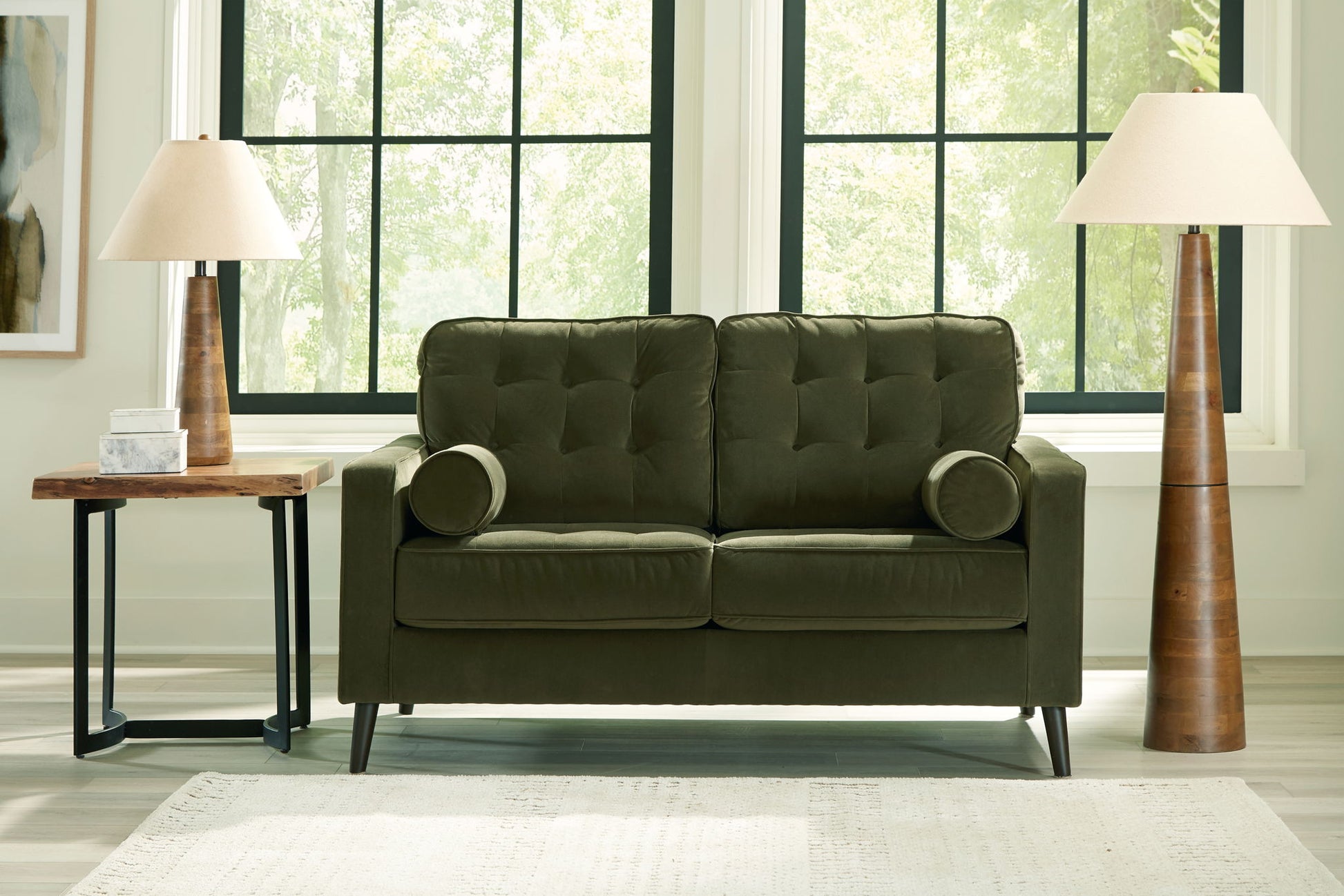 Reveon Lakes - Olive - Loveseat - Hornell Furniture Outlet