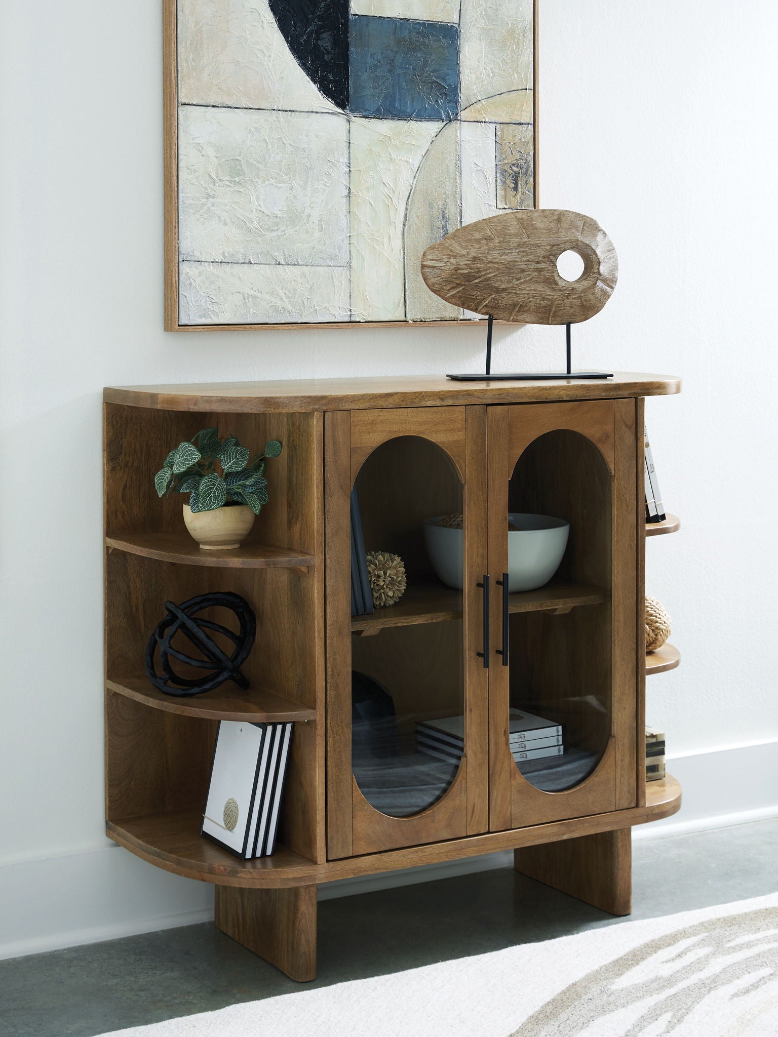 Niall - Light Brown - Accent Cabinet - Hornell Furniture Outlet