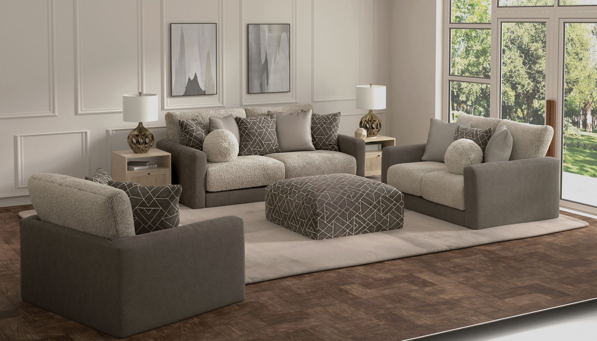Reddington - Cocktail Ottoman - Umber - Hornell Furniture Outlet