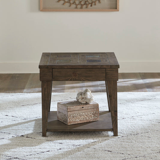 Arrowcreek - End Table - Dark Brown - Hornell Furniture Outlet