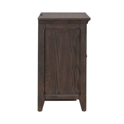 Paradise Valley - 2 Door Bedside Chest With Charging Station - Dark Brown - Hornell Furniture Outlet