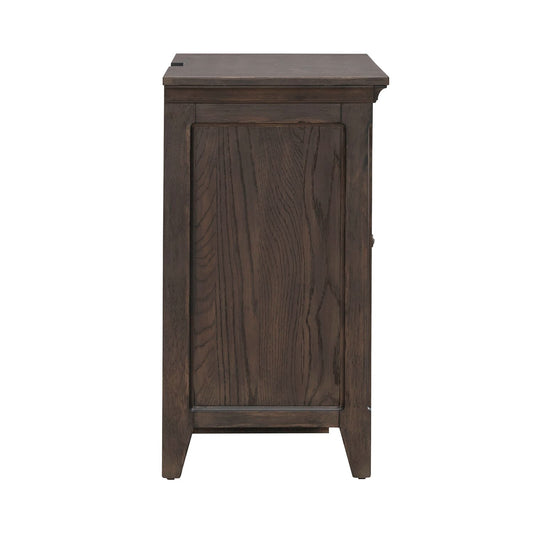 Paradise Valley - 2 Door Bedside Chest With Charging Station - Dark Brown - Hornell Furniture Outlet