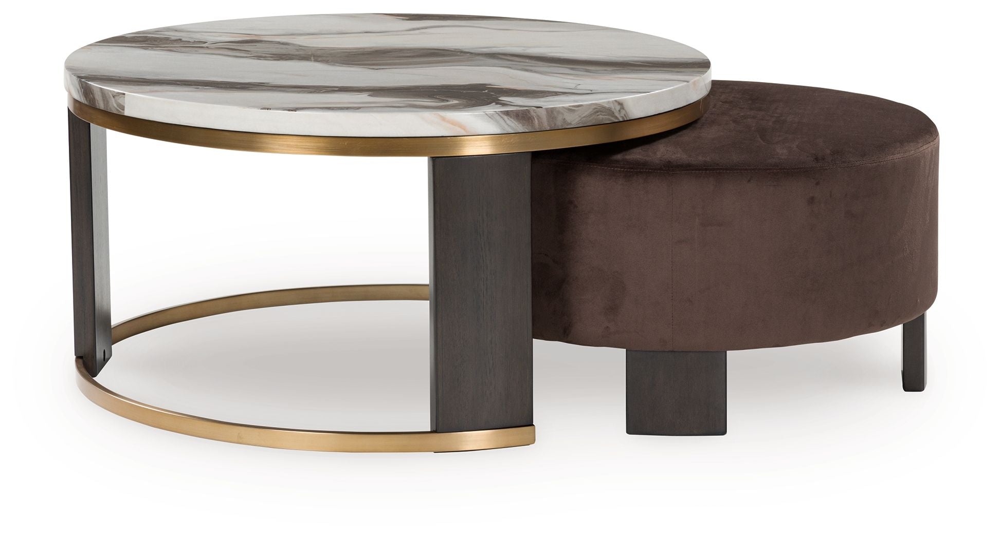 Jazmore - Brown / Brass Finish - Nesting Cocktail Tables (Set of 2) - Hornell Furniture Outlet