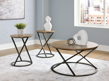 Cassbryn - Occasional Table Set (Set of 3) - Brown / Black - Hornell Furniture Outlet