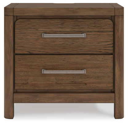Cabalynn - Two Drawer Night Stand - Light Brown - Hornell Furniture Outlet