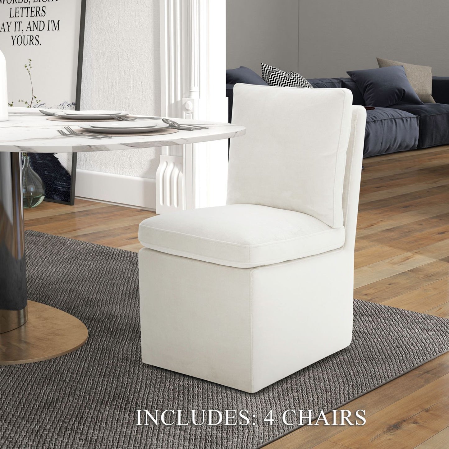 Accent Dining - Accent Dining Chairs With Casters (Set of 4) - Hornell Furniture Outlet