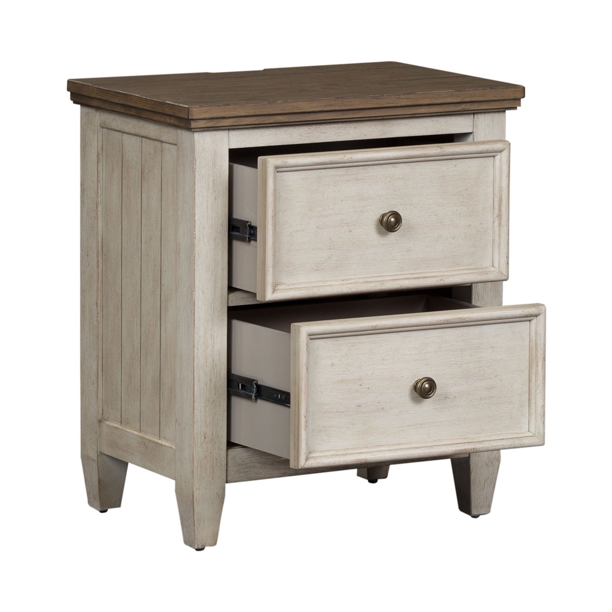Heartland - 2 Drawer Nightstand With Charging Station - White - Hornell Furniture Outlet