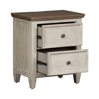 Heartland - 2 Drawer Nightstand With Charging Station - White - Hornell Furniture Outlet