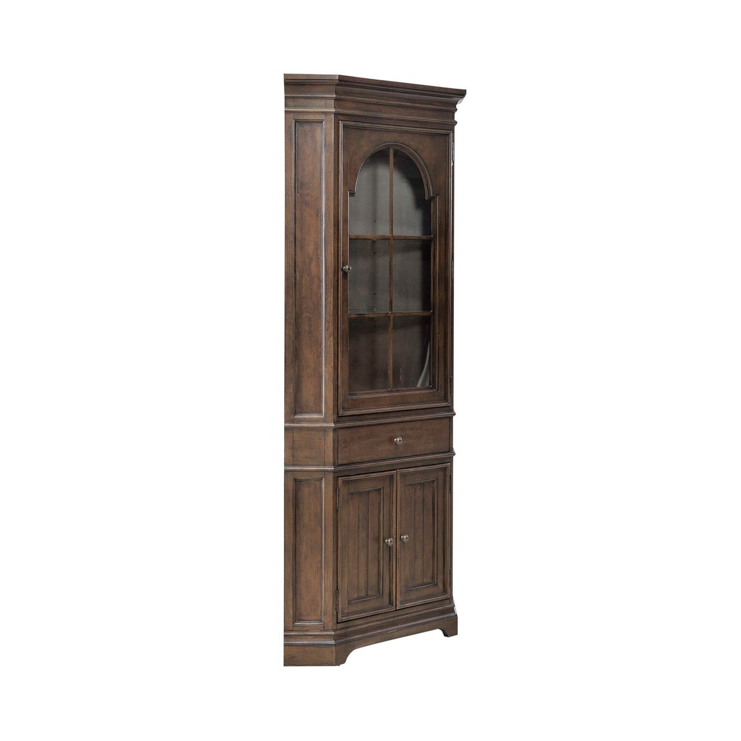Arden Road - Corner Cabinet - Satin Cherry - Hornell Furniture Outlet