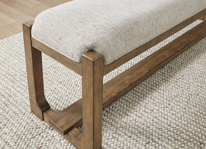 Cabalynn - Oatmeal / Light Brown - Large Uph Dining Room Bench - Hornell Furniture Outlet