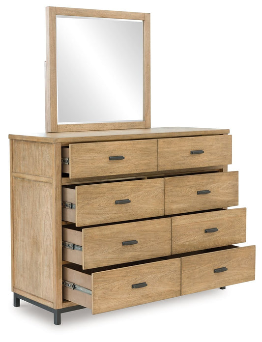 Tomtyn - Light Brown - Dresser And Mirror - Hornell Furniture Outlet