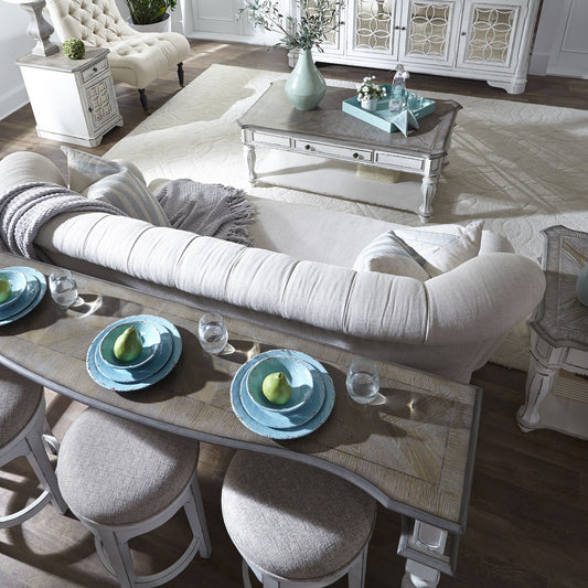 Magnolia Manor - 4 Piece Console Set (1 Console 3 Stools) - White - Hornell Furniture Outlet