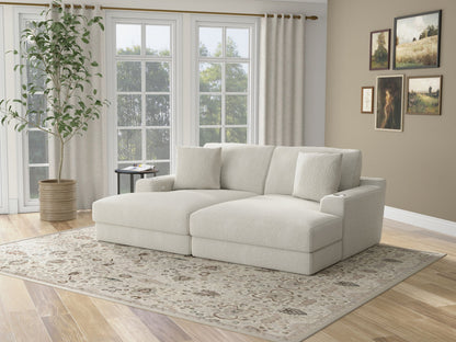 Cozy - 2 Piece Double Wide Chaise With USB Charging Ports - Hornell Furniture Outlet