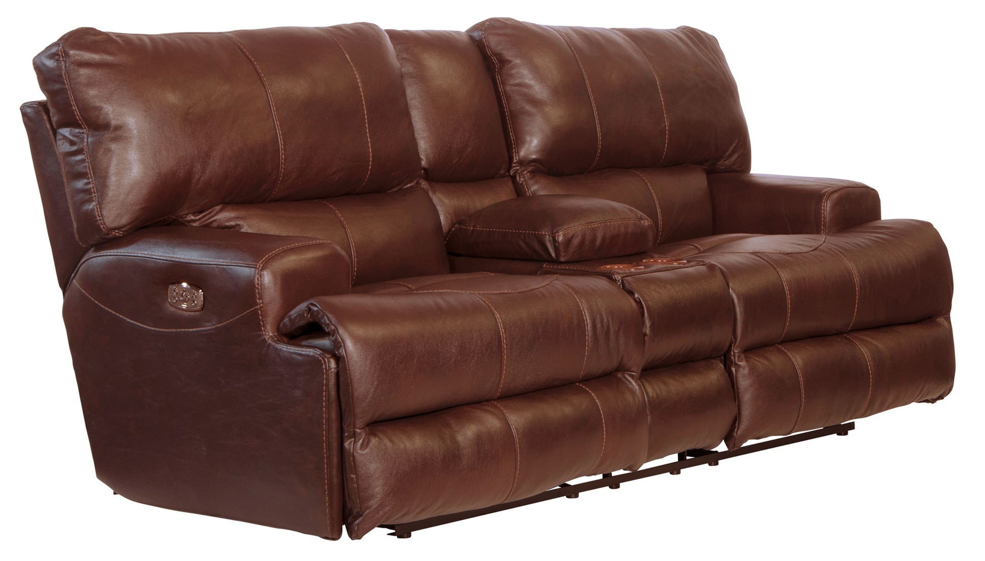 Wembley - Power Headrest With Lumbar Lay Flat Reclining Console Loveseat - Hornell Furniture Outlet