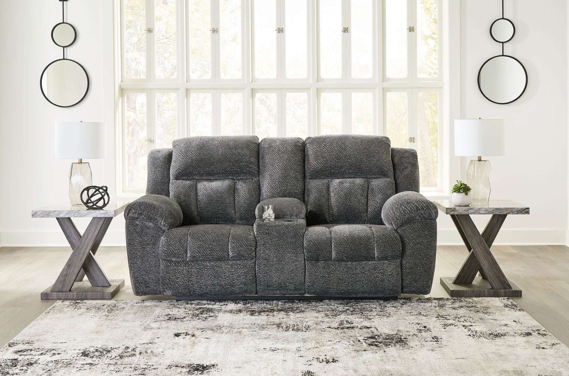 Frohn - Dbl Reclining Loveseat With Console - Hornell Furniture Outlet