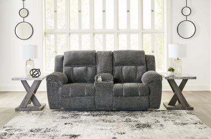 Frohn - Dbl Reclining Loveseat With Console - Hornell Furniture Outlet