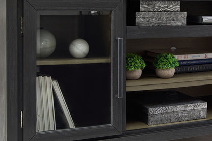 Foyland - Black / Brown - XL TV Stand w/Fireplace Option - Hornell Furniture Outlet