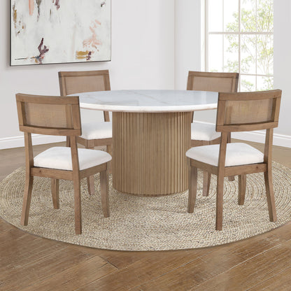 Colvin - 5 Piece Marble Table With Chairs - Hornell Furniture Outlet