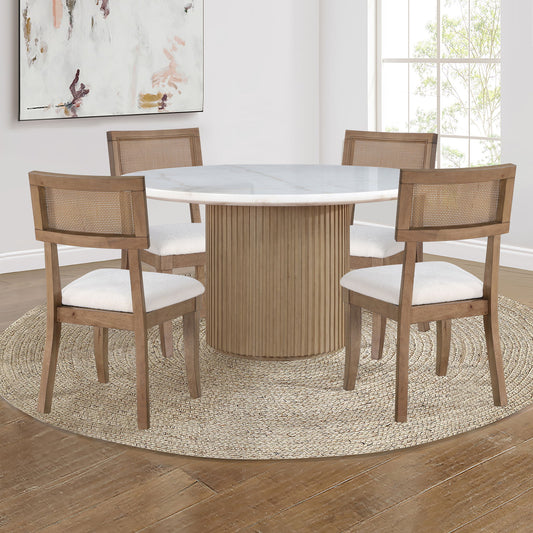 Colvin - 5 Piece Marble Table With Chairs - Hornell Furniture Outlet