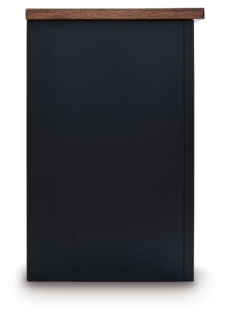 Wildenauer - Brown / Black - XL TV Stand With Fireplace Option - Hornell Furniture Outlet