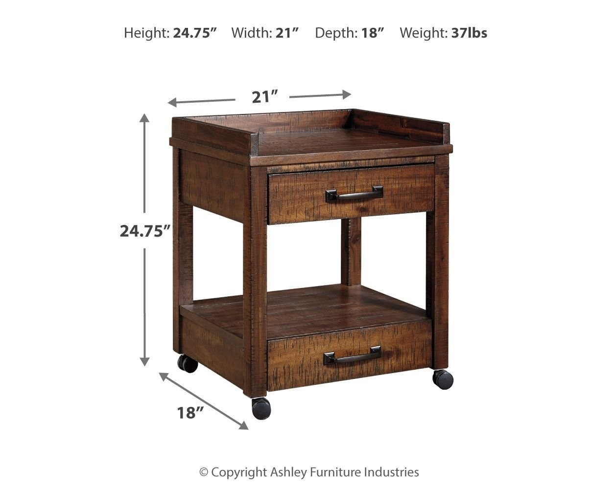 Baldridge - Rustic Brown - Printer Stand - Hornell Furniture Outlet