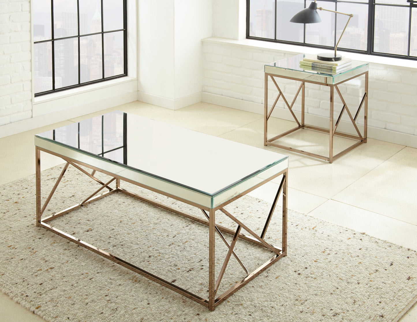 Evelyn - Cocktail Table - Beige - Hornell Furniture Outlet