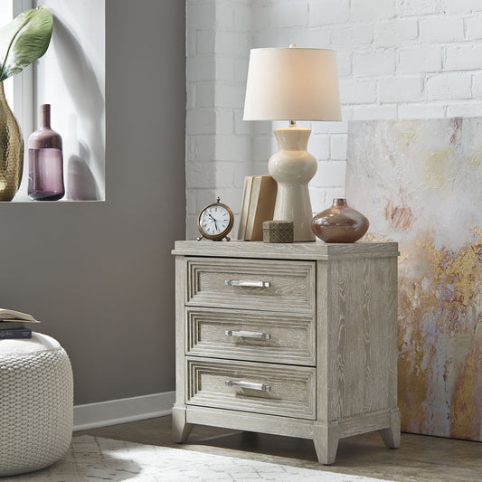 Belmar - 3 Drawer Nightstand - Washed Taupe - Hornell Furniture Outlet