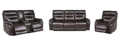 Fortuna - 3 Piece Dual Power Reclining Set - Coffee - Hornell Furniture Outlet