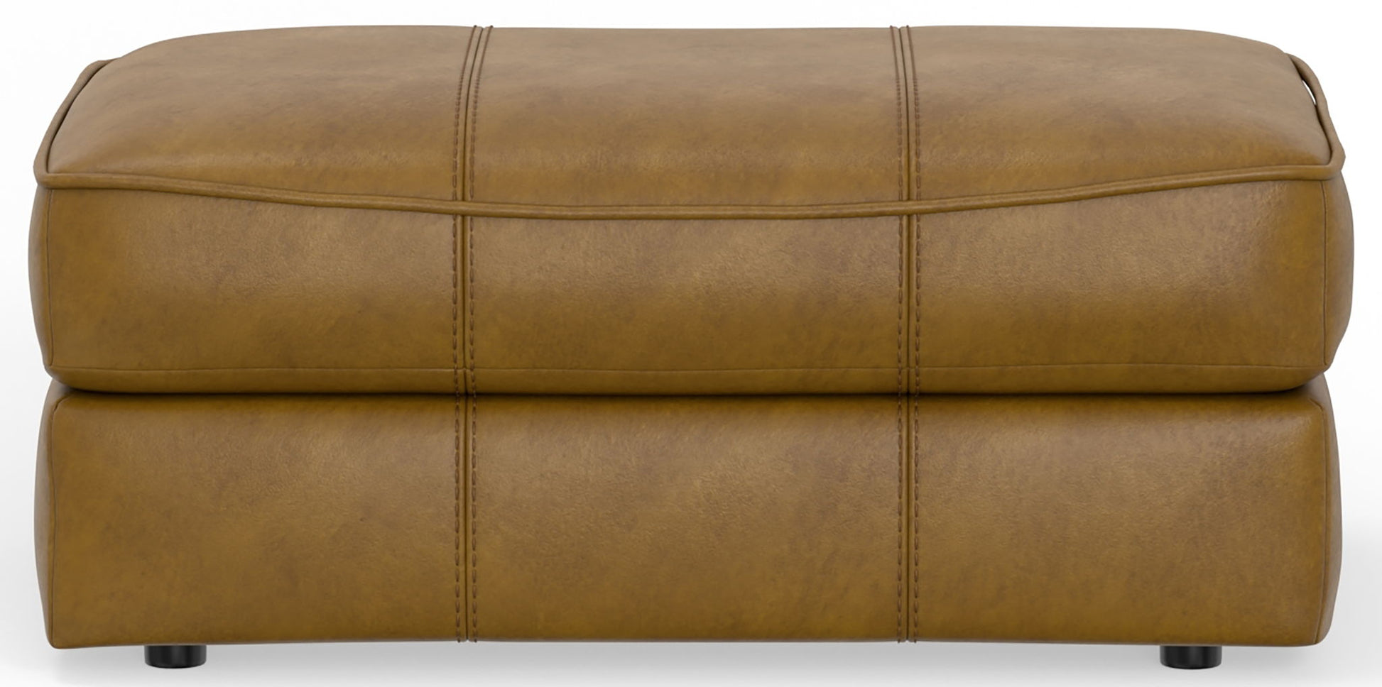 Corvara - Top Grain Italian Leather Match Ottoman - Caramel - Hornell Furniture Outlet