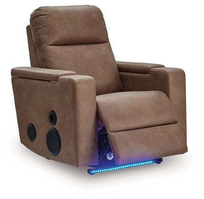 Lorrenton - Caramel - Glider Power Recliner With Audio System - Hornell Furniture Outlet