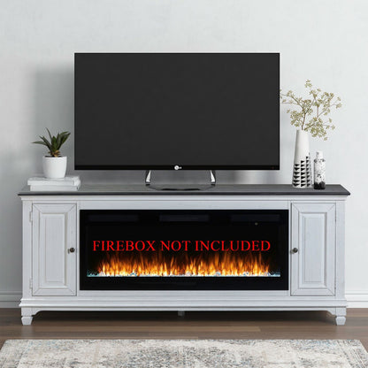 Fireplace TV Consoles - 80" Fireplace TV Console FTS - White - Hornell Furniture Outlet