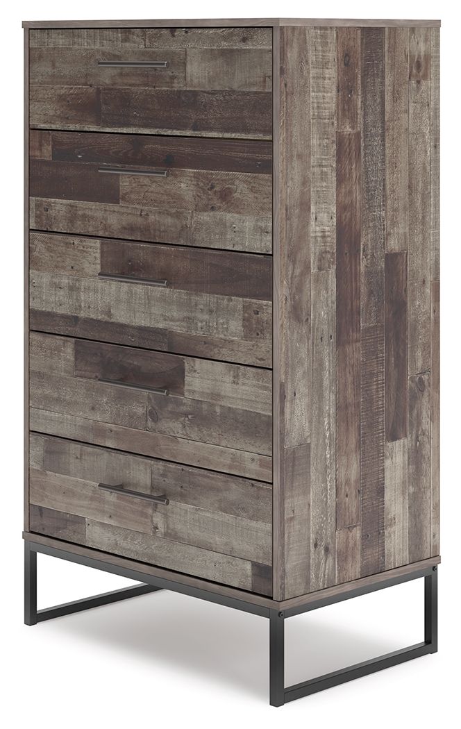 Neilsville - Black / Gray - Five Drawer Chest - Hornell Furniture Outlet