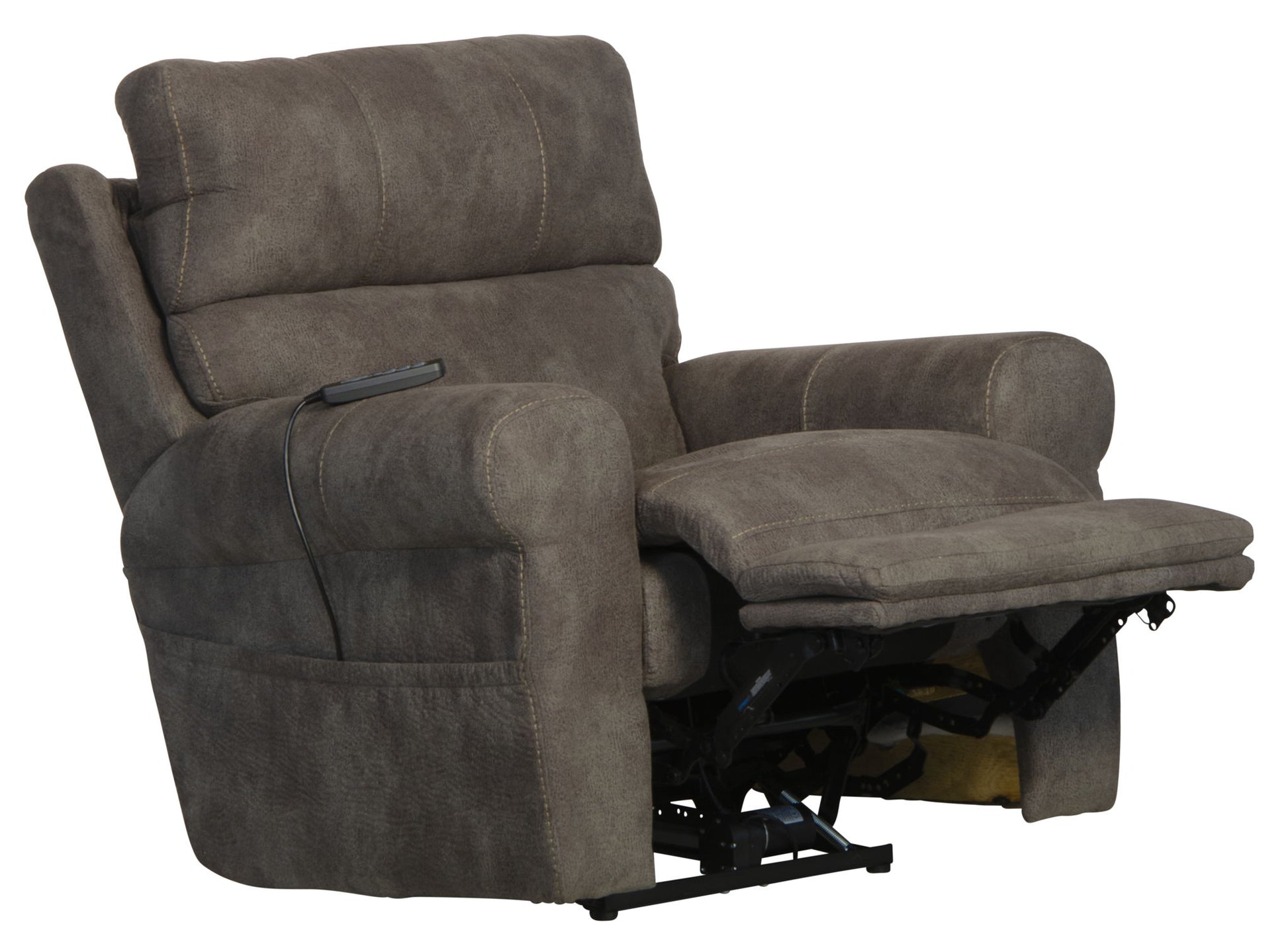 Tranquility - Power Headrest Power Lay Flat Reclining With CR3 Heat / Massage / Lumbar - Pewter - Hornell Furniture Outlet