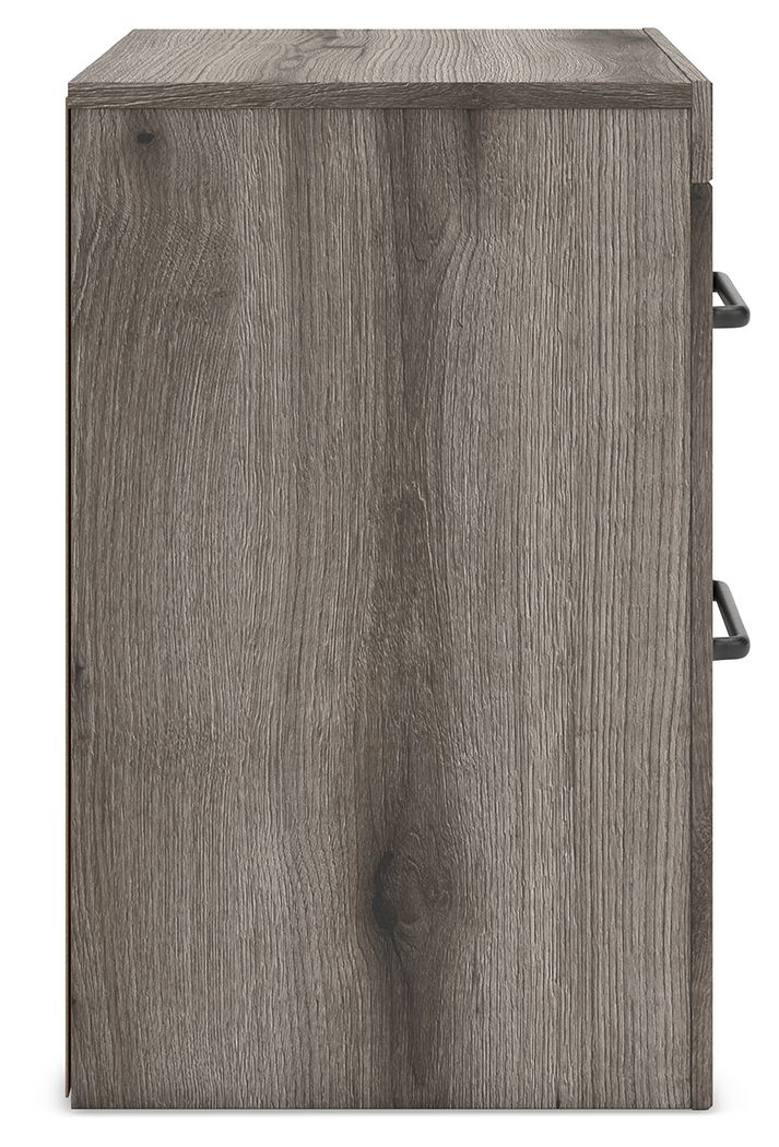 Graystorm - Brown Gray - Two Drawer Night Stand - Hornell Furniture Outlet