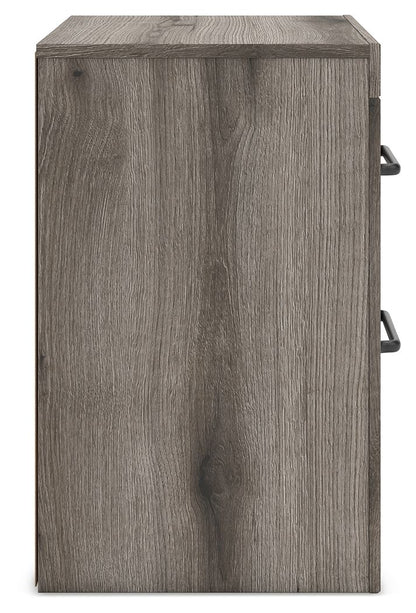 Graystorm - Brown Gray - Two Drawer Night Stand - Hornell Furniture Outlet