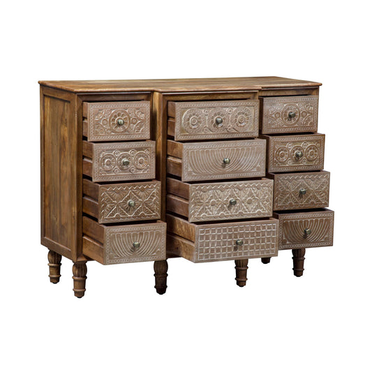 Montrose - 12 Drawer Accent Cabinet - Light Brown - Hornell Furniture Outlet