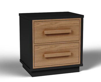 Kozmour - Two Drawer Night Stand - Black / Brown - Hornell Furniture Outlet