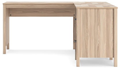 Battelle - Tan - 60" Home Office Desk With Return - Hornell Furniture Outlet