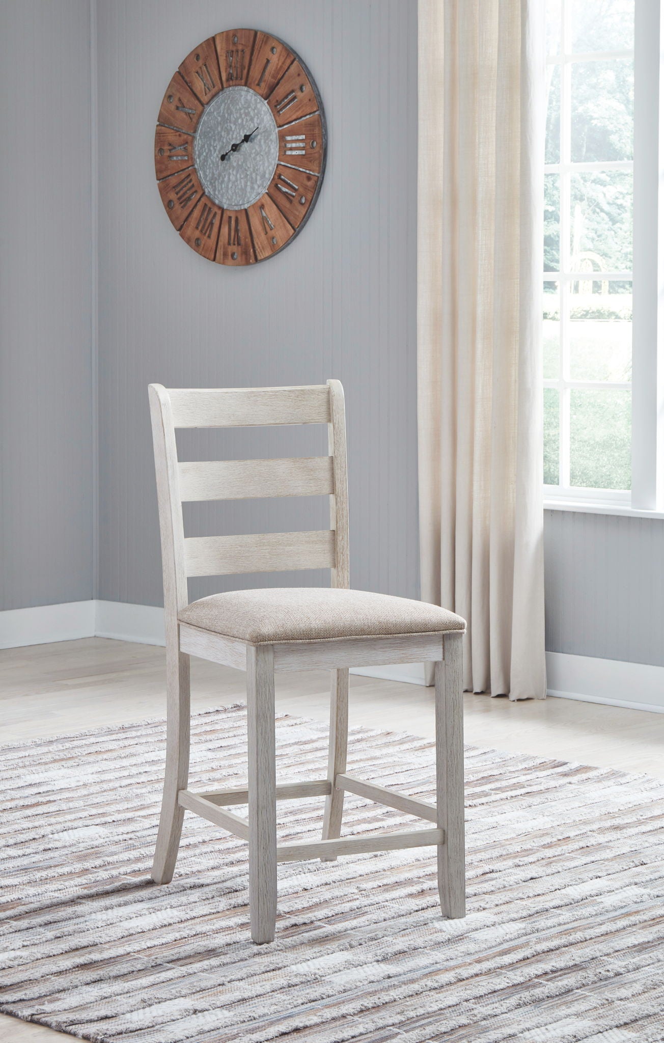 Skempton - White - Upholstered Barstool (Set of 2) - Hornell Furniture Outlet