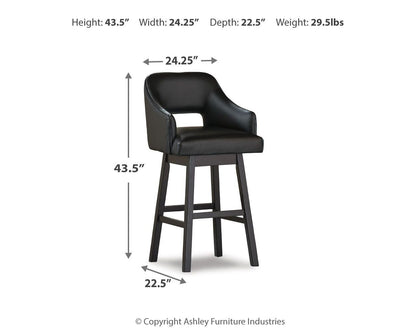 Tallenger - Upholstered Swivel Barstool (Set of 2) - Hornell Furniture Outlet