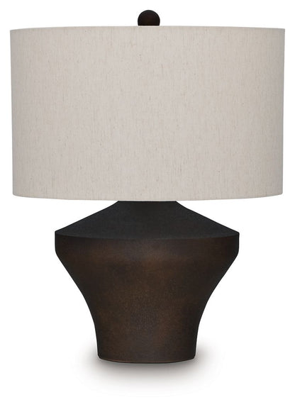 Dolanham - Metal Table Lamp - Distressed Brown - Hornell Furniture Outlet